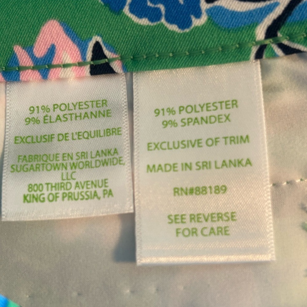LILLY PULITZER REID Luxletic Golf⛳️ Till You Drop SHORTS 00 New Spearmint Floral - Picture 4 of 4